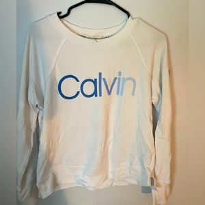 White Calvin Klein crew neck